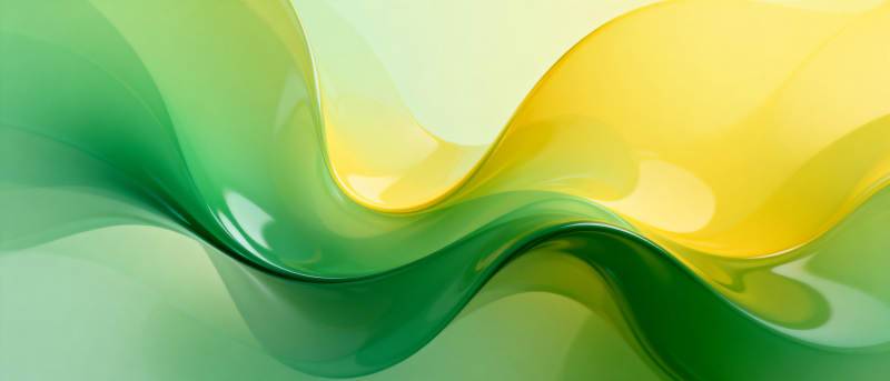 绿黄交织的流动艺术图片