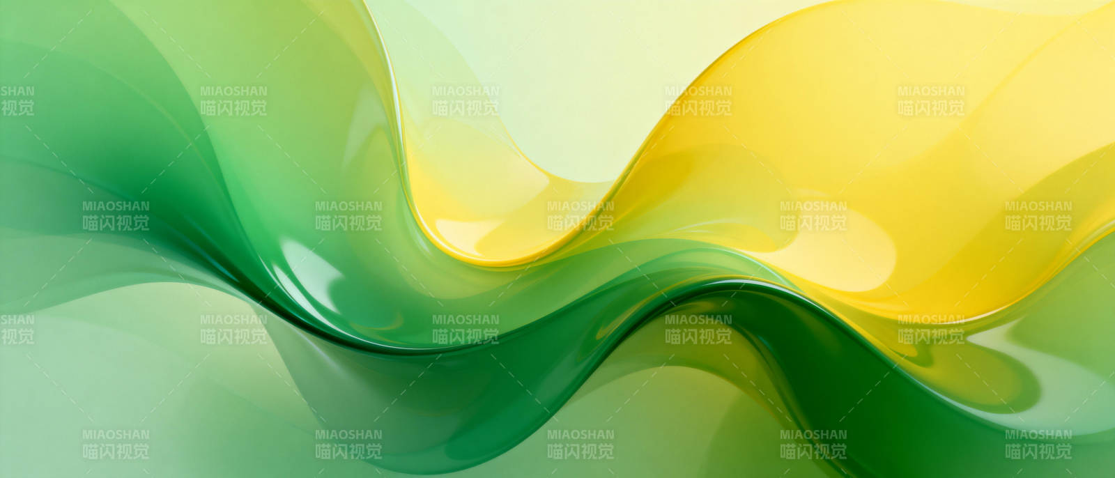 绿黄交织的流动艺术图片