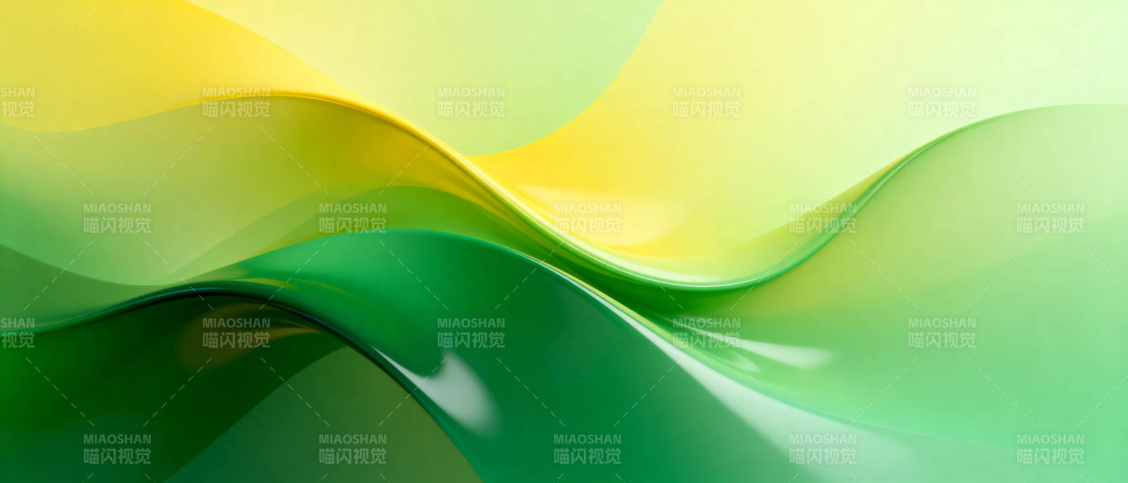 绿黄交织的波浪图片