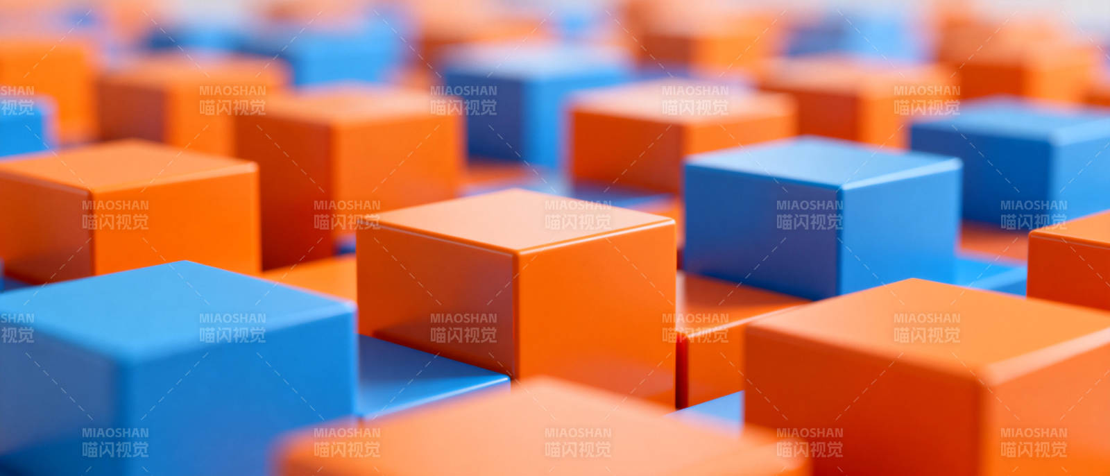 橙蓝方块阵列图片
