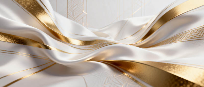 金丝白绸 优雅流动图片