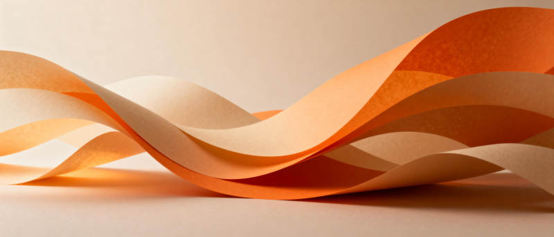 橙色纸带波浪造型图片