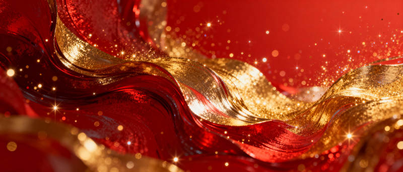 红金流光溢彩图片