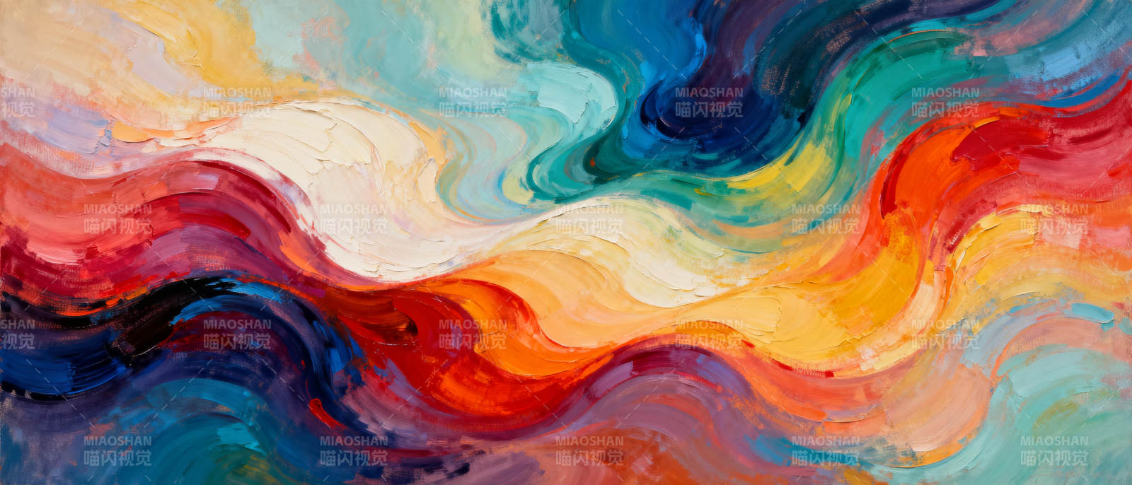 色彩流淌的抽象画图片