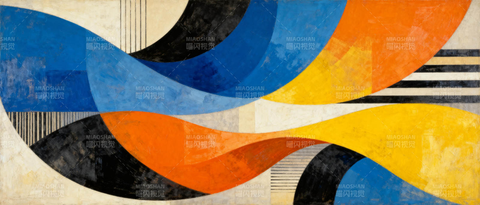 色彩流动的抽象画图片