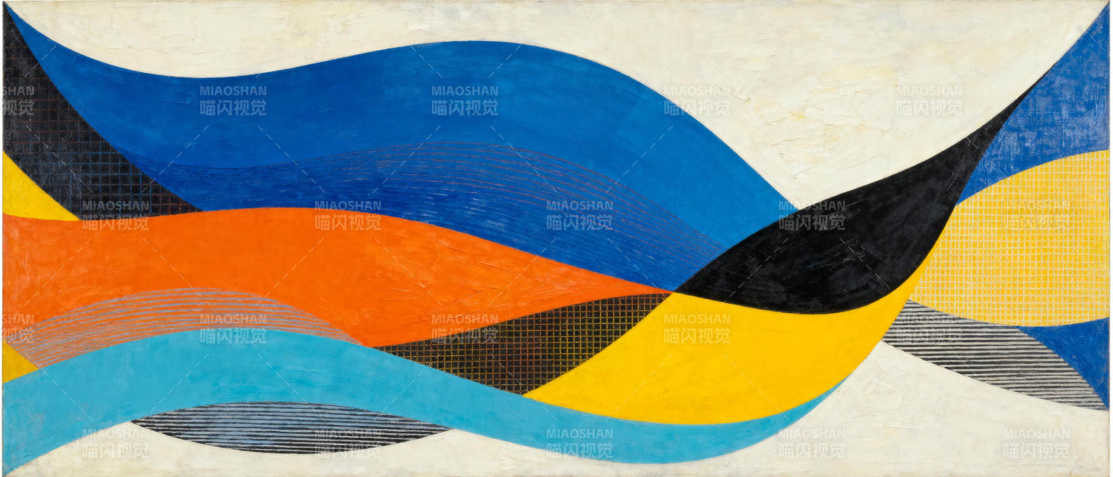 色彩流动的抽象画图片