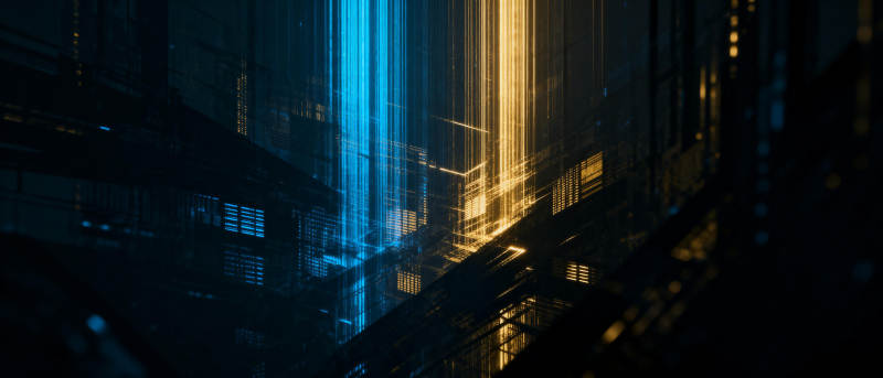 光影交错的城市夜景图片