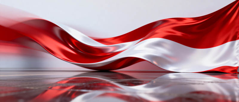 红白绸带飘舞图片