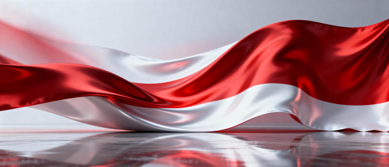 红白绸缎飘逸图片