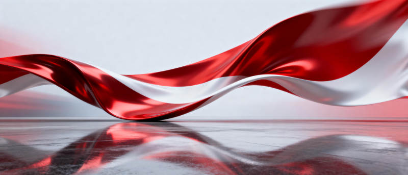 红白绸带舞动图片