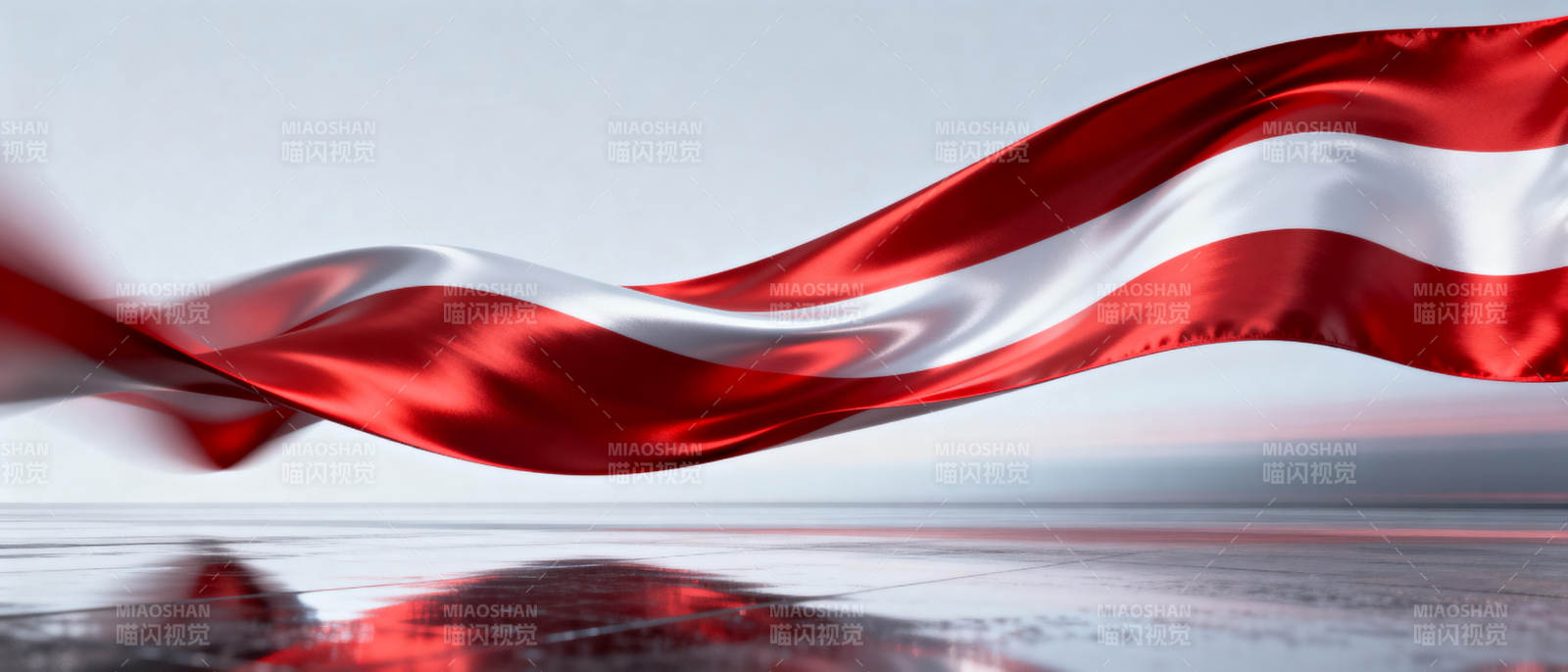 飘扬的红白旗帜图片