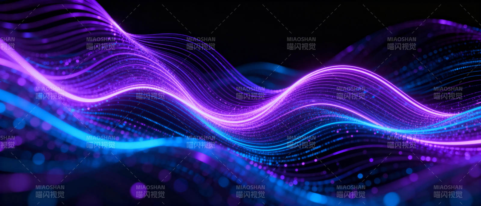 紫蓝光波流动图片