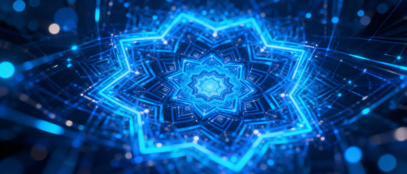 蓝色星芒科技感图片