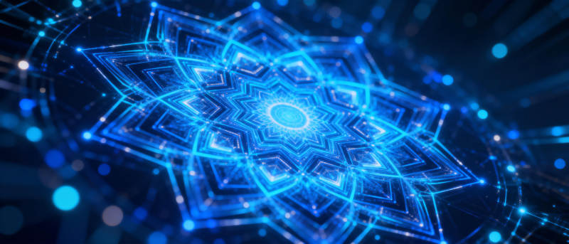 蓝色星芒科技图案图片