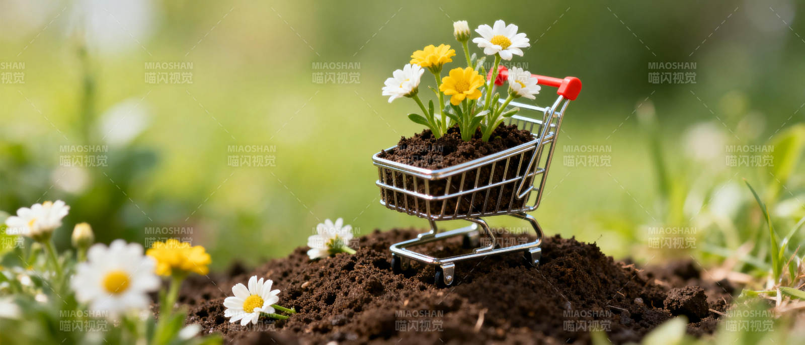 花篮购物车图片