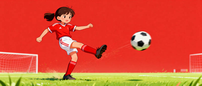 足球少女踢球瞬间图片