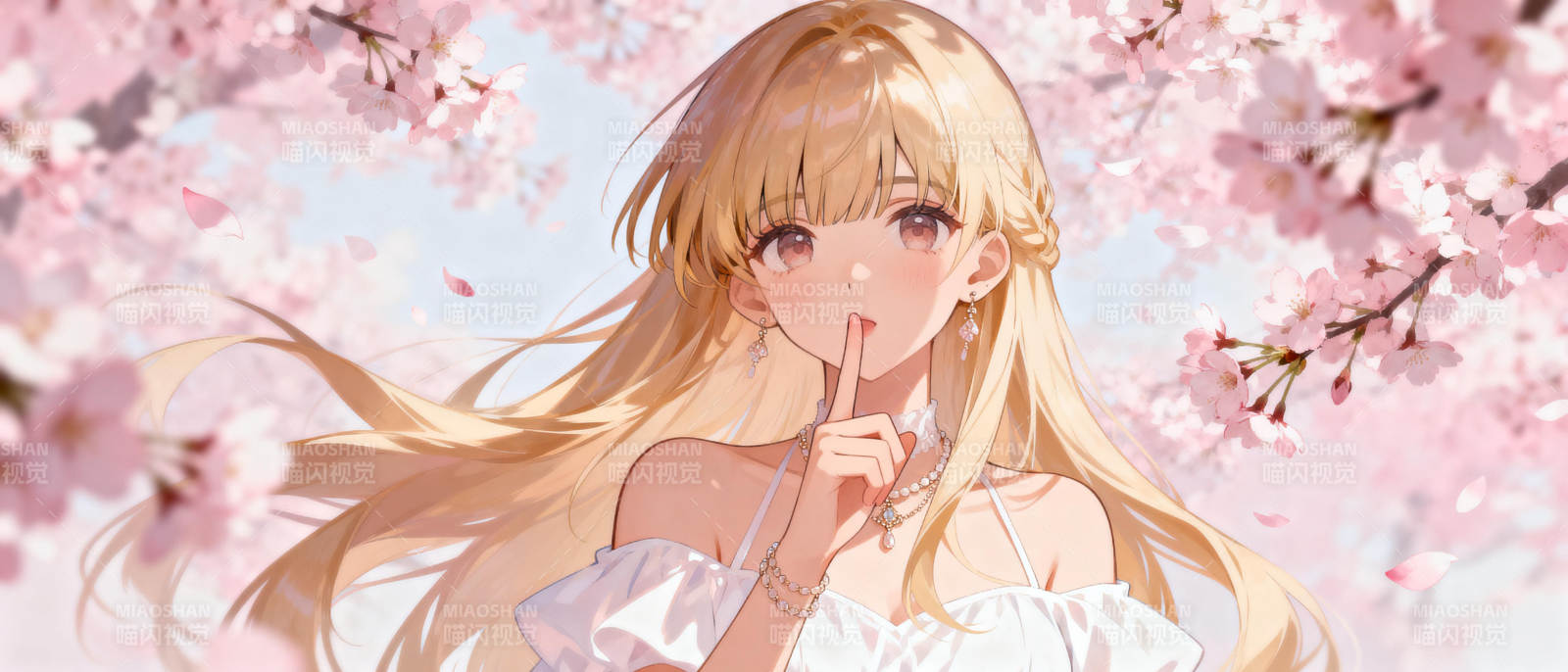 樱花少女静谧时刻图片