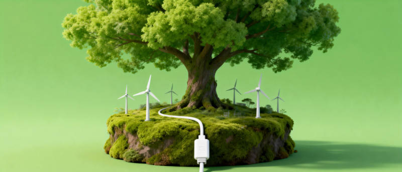 绿色能源树图片