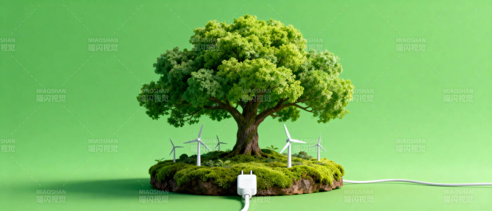 绿色能源树图片