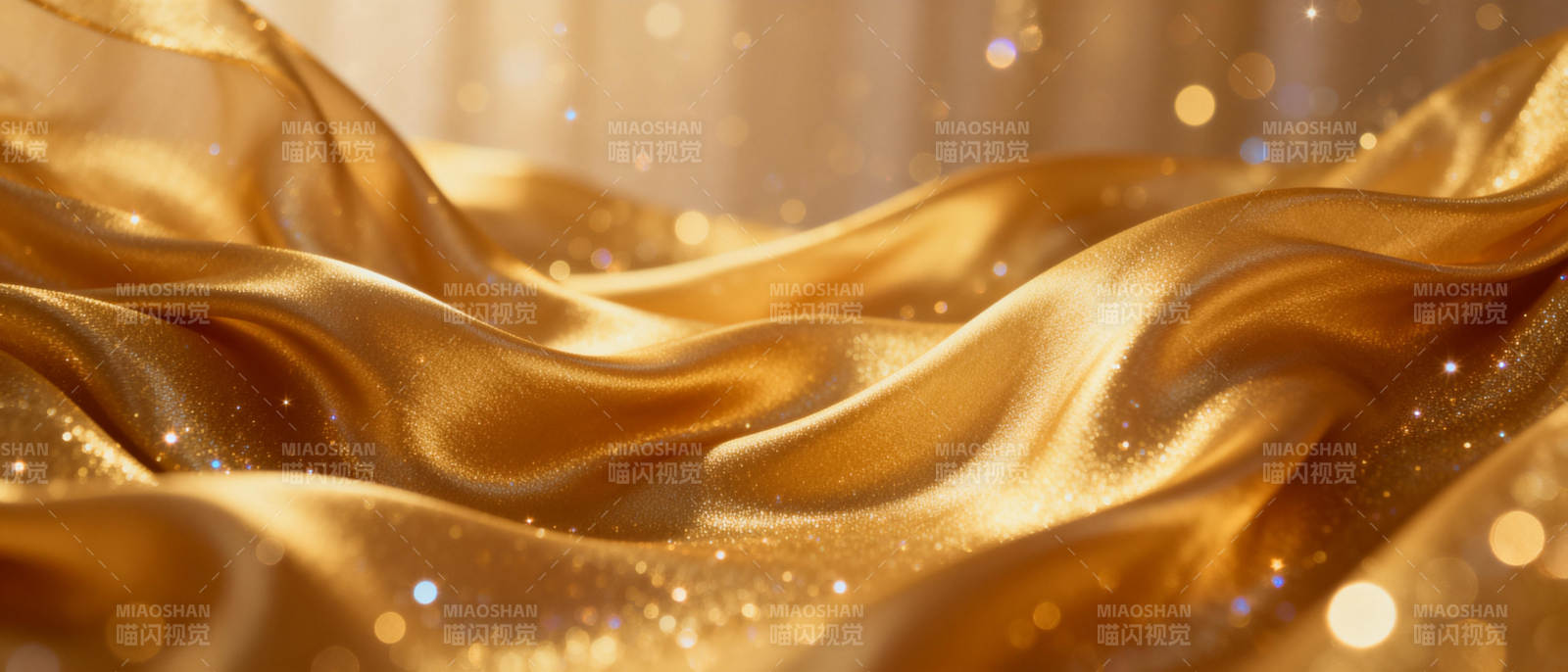 金色绸缎闪耀光芒图片