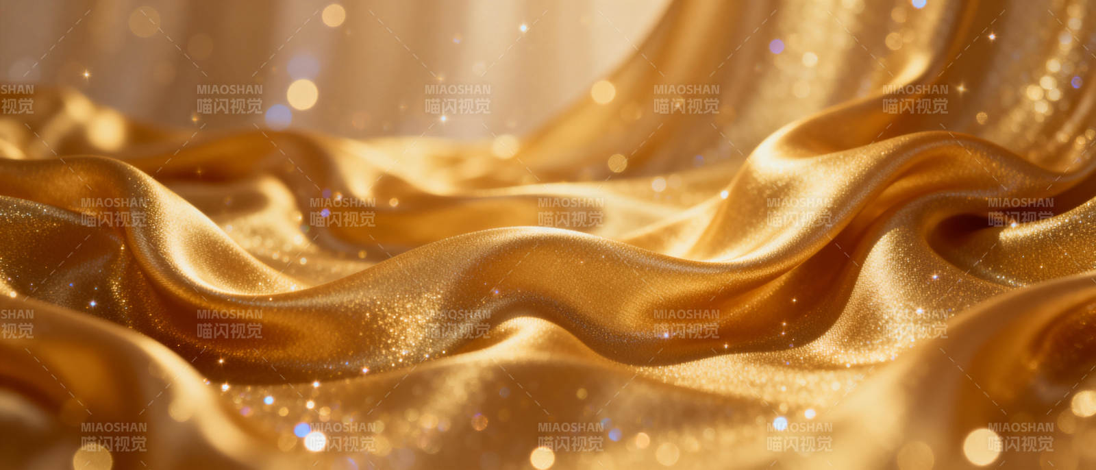 金色绸缎闪耀光芒图片