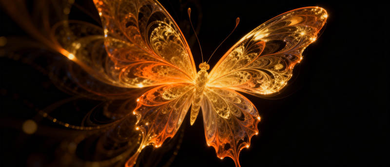 金色蝶影图片