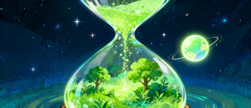 时光中的绿色星球图片