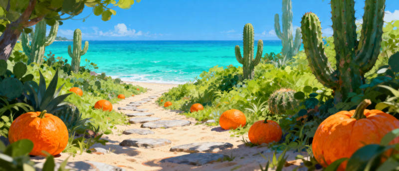 南瓜海滩奇景图片