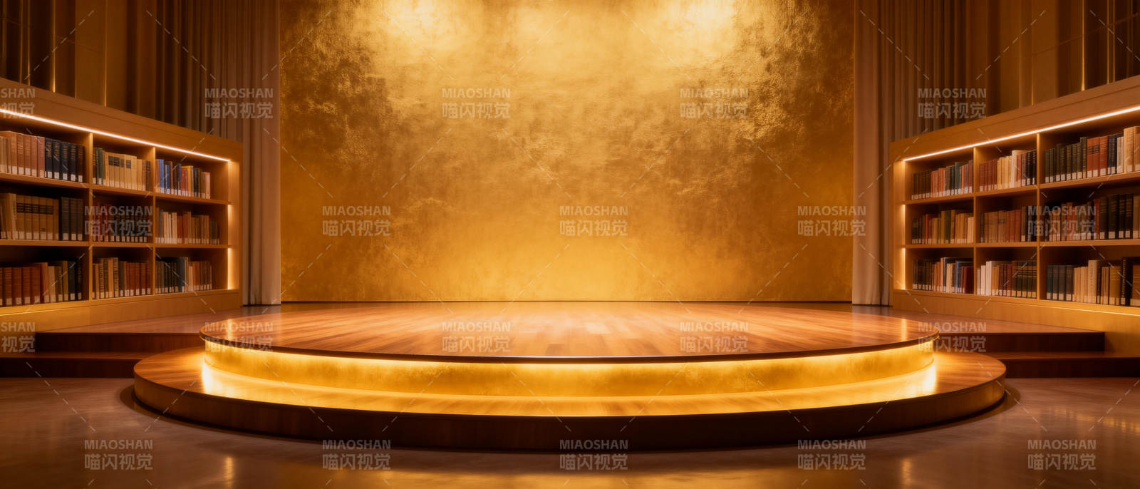 金色舞台书海环绕图片