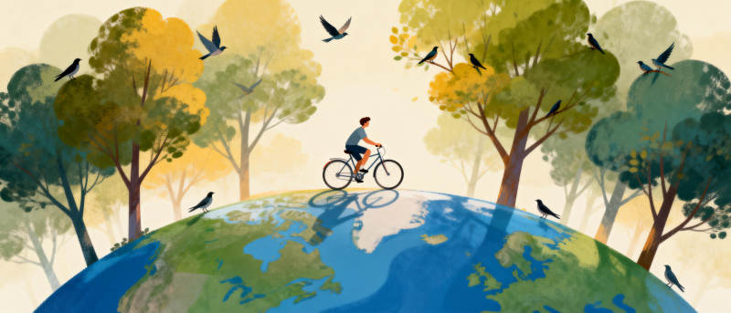 骑行地球 绿意盎然图片