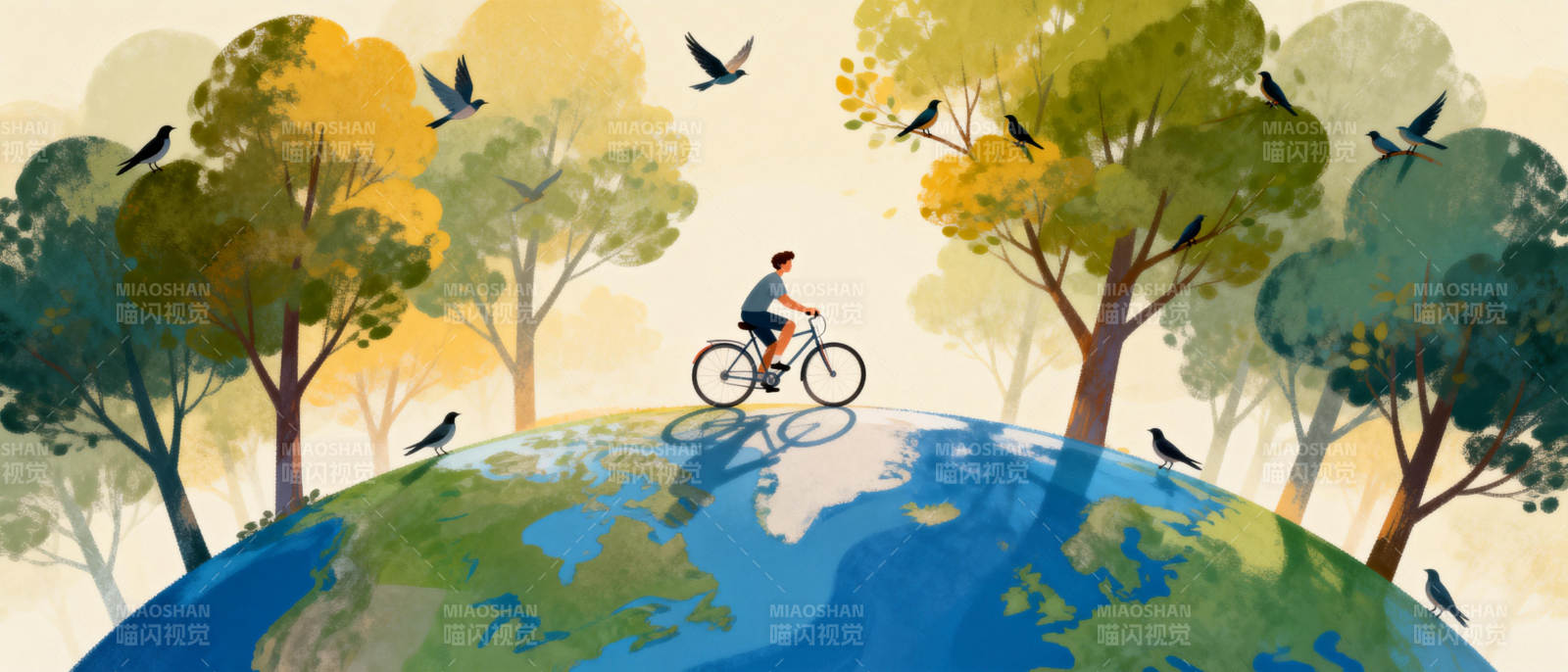 骑行地球 绿意盎然图片