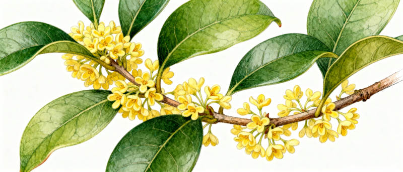 桂花枝头绽放图片