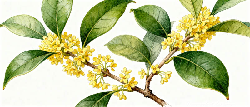 桂花枝头绽放图片