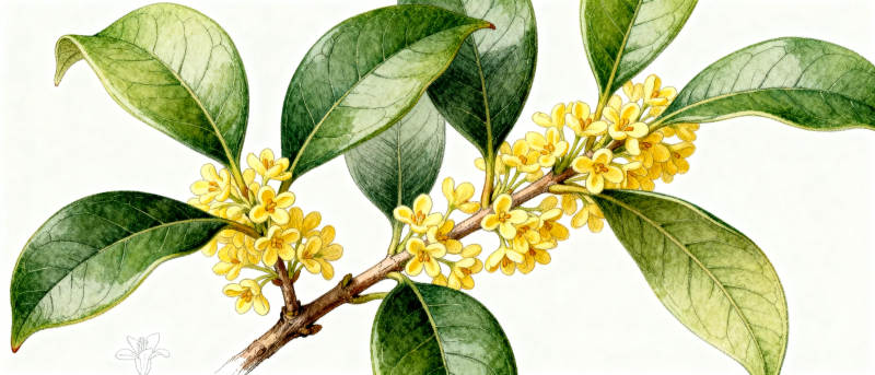 桂花枝头绽放图片