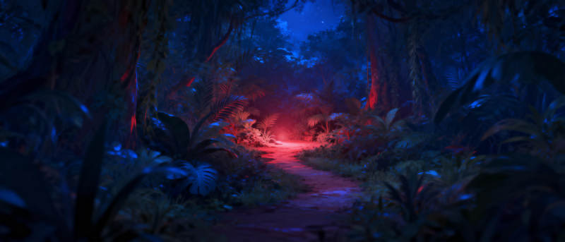 幽暗森林奇光图片