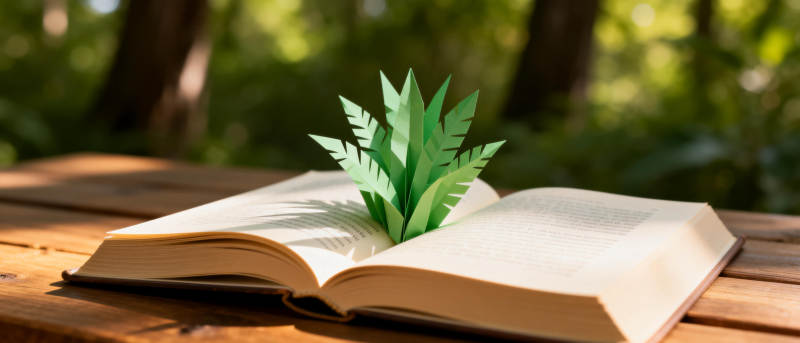 书页生绿意图片