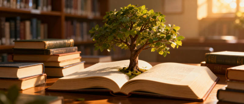 书页间的生命之树图片