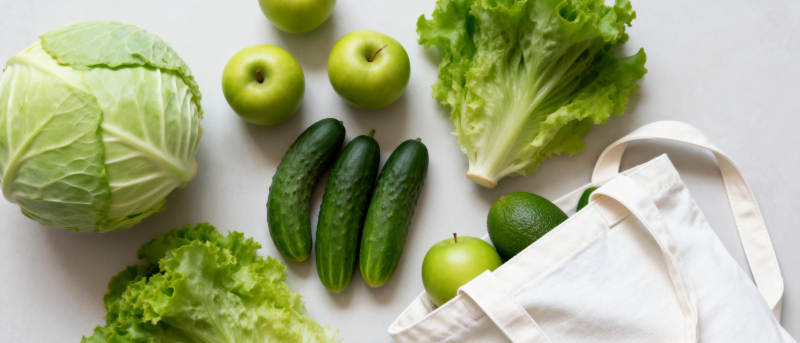 新鲜蔬菜购物袋图片