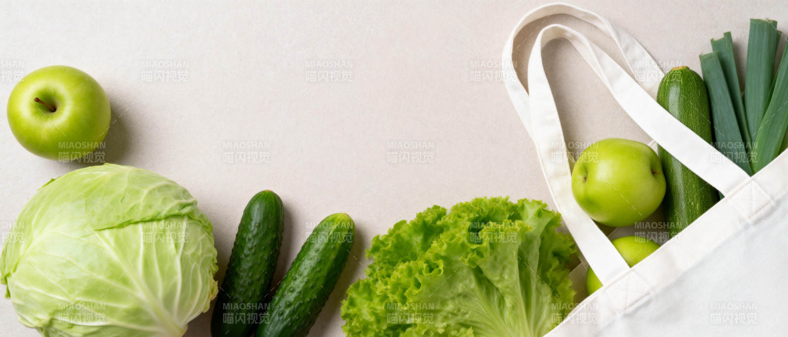 新鲜蔬果购物袋图片
