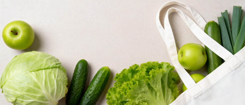 新鲜蔬果购物袋图片