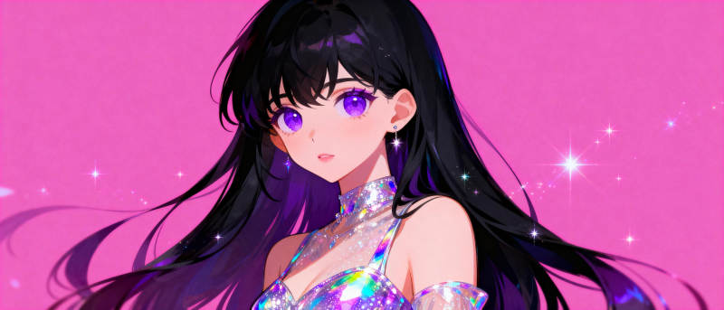 紫眸少女梦幻闪耀图片