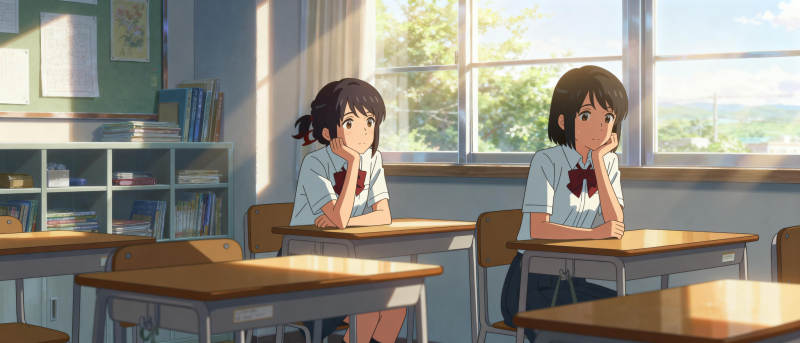 教室里的青春时光图片