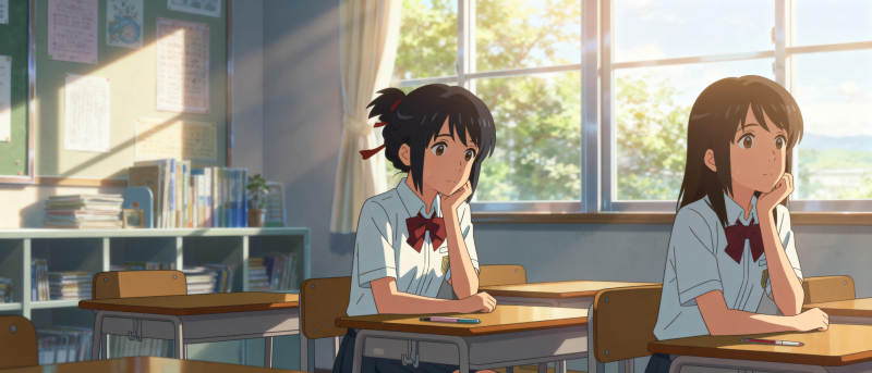 教室里的青春时光图片