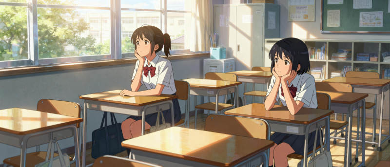 教室里的静谧时光图片