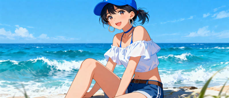 海滩少女时光图片