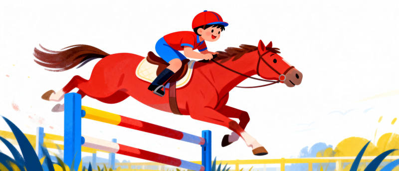 骑手跃马跨栏图片