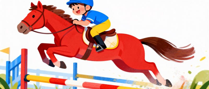 骏马飞跃障碍图片