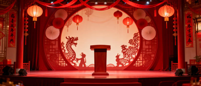 龙舞新春舞台图片