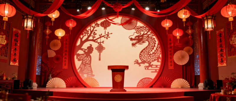 龙舞新春 喜庆舞台图片