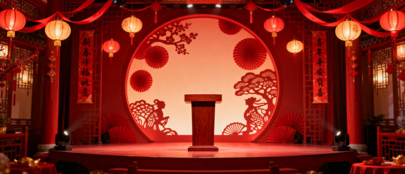 喜庆舞台迎新春图片